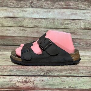 Betula Brown Leather Double Strap Sandals